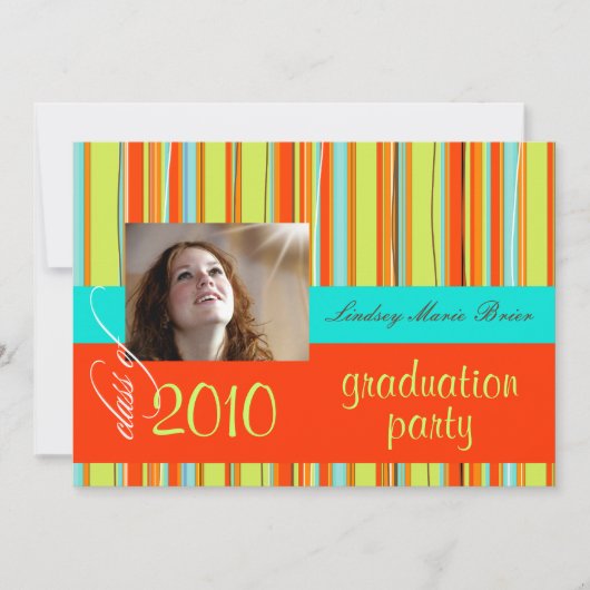 蛍光ビーチタオル/オレンジ/ライム 招待状 (正面)