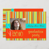 蛍光ビーチタオル/オレンジ/ライム 招待状 (正面/裏面)