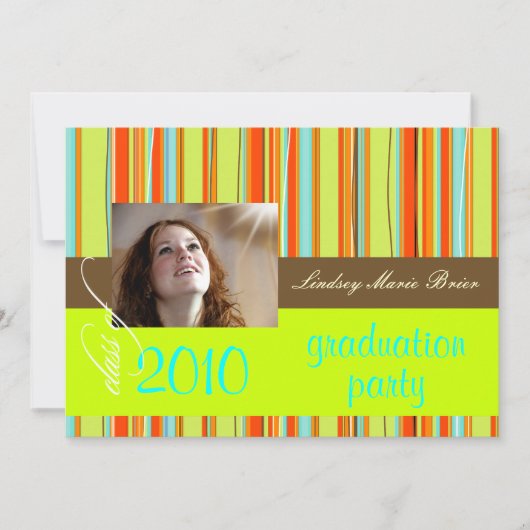 蛍光ビーチタオル/オレンジ/ライム 招待状 (正面)