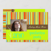 蛍光ビーチタオル/オレンジ/ライム 招待状 (正面/裏面)