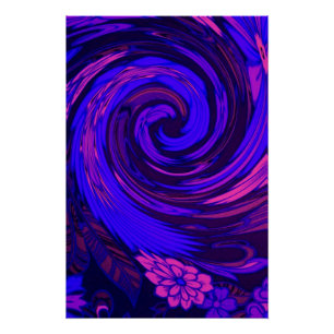 蛍光ピンクの花のサージ ポスター