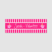 蛍光ピンク簡単ボラン読ティア 名札 (正面)