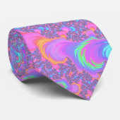 蛍光フラクカラフルタルトリップ（幻覚体験）のようなスパイラル ネクタイ (ロール)