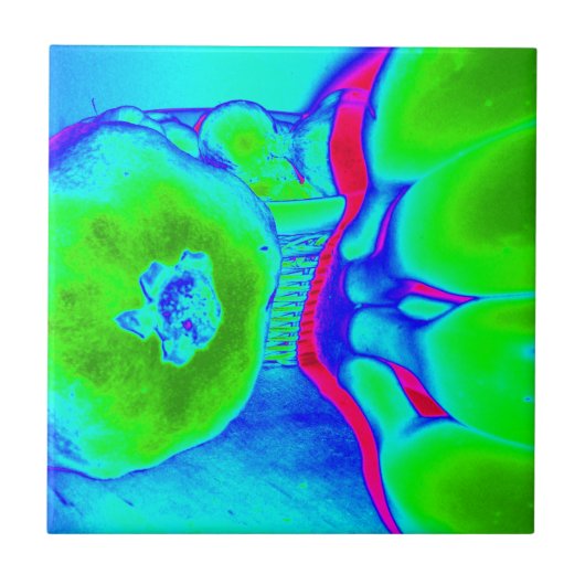 蛍光フルーツの緑 タイル (正面)