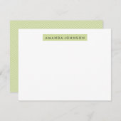 蛍光ペンA2の文房具-セージグリーン ノートカード (正面/裏面)