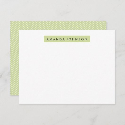 蛍光ペンA2の文房具-セージグリーン ノートカード (正面/裏面)