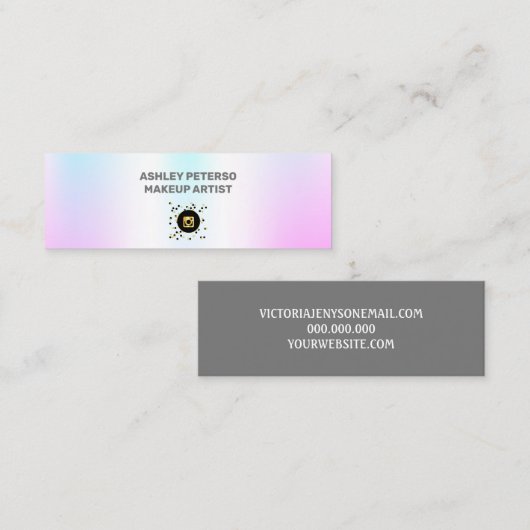 蛍光ホログラフィエレガントックミニ名刺 スキニー名刺 (正面/裏面)