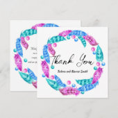 蛍光ボヘミアンの花輪、生動的な色彩の優雅さ サンキューカード (正面/裏面)