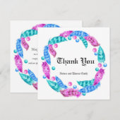 蛍光ボヘミアンの花輪、生動的な色彩の優雅さt サンキューカード (正面/裏面)