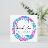 蛍光ボヘミアンの花輪、鮮やかな色彩の優雅さ t サンキューカード (スタンド正面)