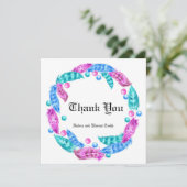 蛍光ボヘミアンの花輪、鮮やかな色彩の優雅さ t サンキューカード (スタンド正面)
