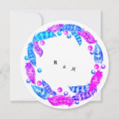 蛍光ボーホーリース、鮮やかな色彩の優雅さ i 招待状 (裏面)