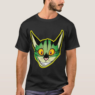 蛍光マンガの猫Tシャツ Tシャツ