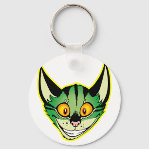 蛍光マンガ猫キーチェーン キーホルダー