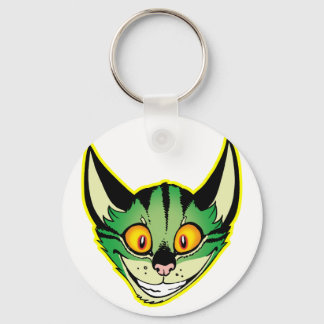 蛍光マンガ猫キーチェーン キーホルダー