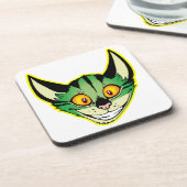 蛍光マンガ猫コースターセット コースター (左側)
