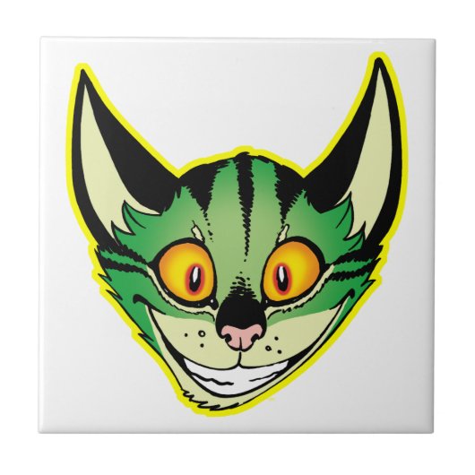 蛍光マンガ猫タイル タイル (正面)