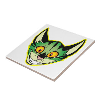 蛍光マンガ猫タイル タイル