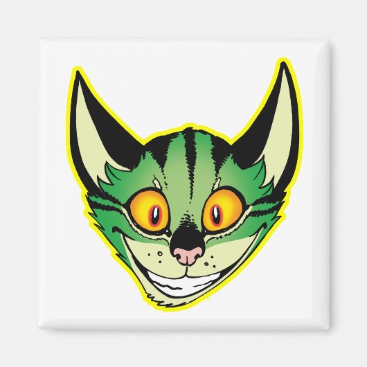 蛍光マンガ猫マグネット マグネット (正面)