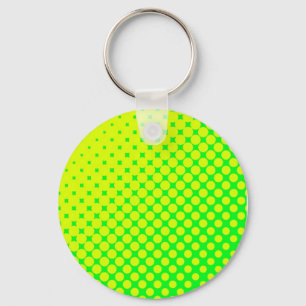 蛍光八十年代レトロの緑及び黄色のKeychain キーホルダー
