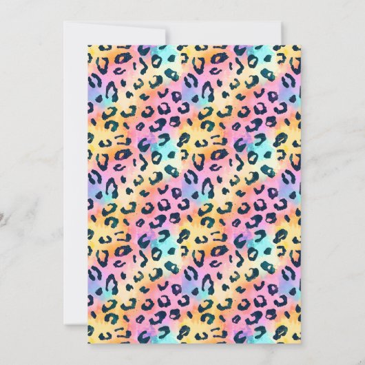 蛍光呼び出しパーティー動物サファリ誕生日 招待状 (裏面)