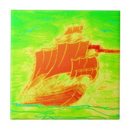 蛍光帆船 タイル