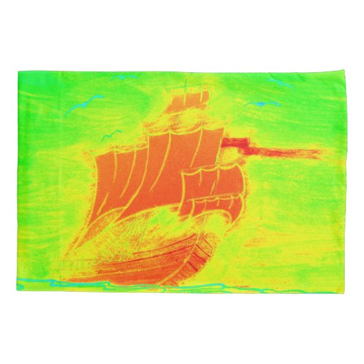 蛍光帆船 枕カバー (裏面)