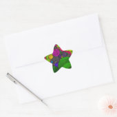 蛍光抽象芸術巨大ドット 星シール (封筒)