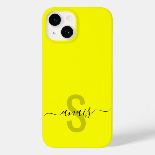 蛍光明るいネオンカラーモノグラム名 Case-Mate iPhoneケース (裏面)