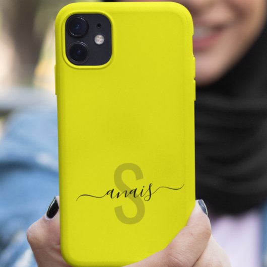 蛍光明るいネオンカラーモノグラム名 Case-Mate iPhoneケース