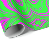 蛍光波パターモダンン包装紙 ラッピングペーパー (ロールコーナー)