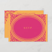 蛍光灯/ネオンウェディングレセプションRSVP 出欠カード (正面/裏面)