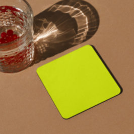 蛍光無地の黄色背景 スクエアペーパーコースター