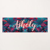 蛍光熱帯水色パーム葉の名前 ヨガマット (裏面(横))