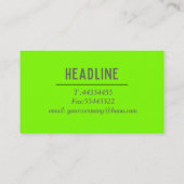 蛍光緑のはっきりしたなレタリング 名刺 (裏面)