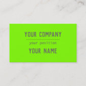 蛍光緑のはっきりしたなレタリング 名刺 (正面)