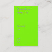 蛍光緑の垂直 名刺 (裏面)