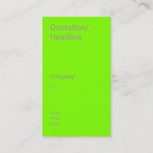 蛍光緑の垂直 名刺 (裏面)