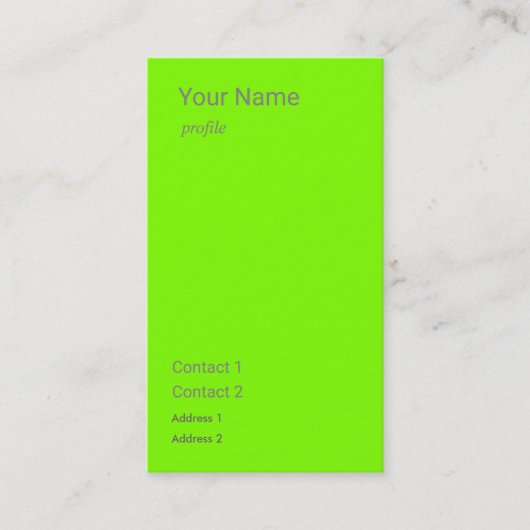 蛍光緑の垂直 名刺 (正面)