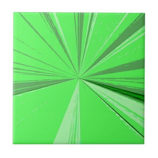 蛍光緑の消失点のセラミックタイル タイル (正面)