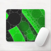 蛍光緑の黒い円の抽象芸術 マウスパッド (マウス)