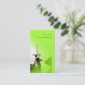 蛍光緑写真テンプレート、独自の 名刺 (スタンド正面)