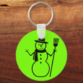 蛍光緑色雪だるま キーホルダー (正面)