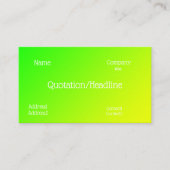 蛍光緑黄色勾配 名刺 (正面)