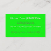 蛍光緑 – モノグラムの追加 名刺 (裏面)