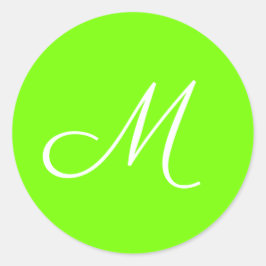 蛍光緑 – モノグラムの- ラウンドシール