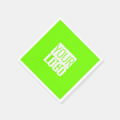 蛍光緑 – ロゴの追加 スタンダードカクテルナプキン (角)