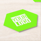 蛍光緑 – ロゴの追加 ペーパーコースター (アングル)