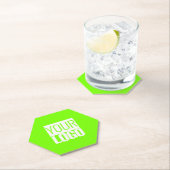 蛍光緑 – ロゴの追加 ペーパーコースター (インサイチュ)