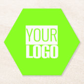 蛍光緑 – ロゴの追加 ペーパーコースター (正面)